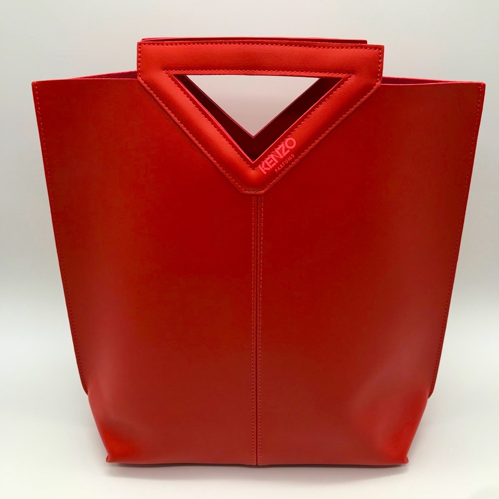 KENZO Red Faux Leather Tote Handbag NWT